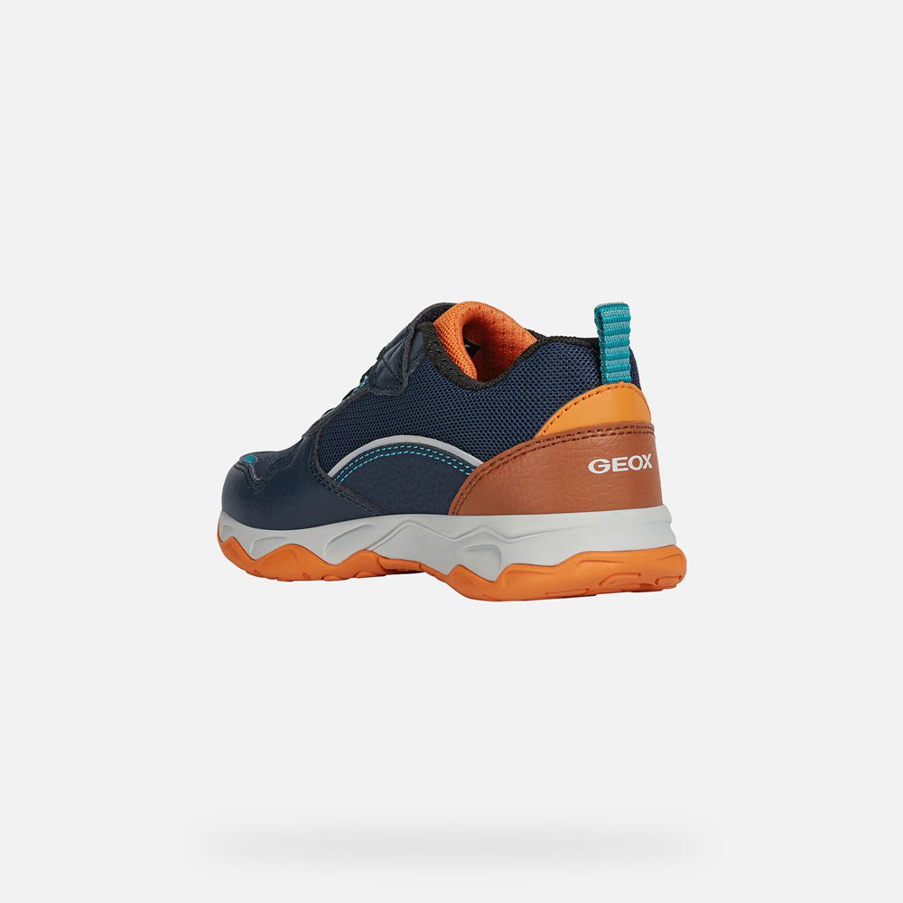 Geox Sneakers Navy/Orange Calco - Geox Boys Shoes - GJZOCN946